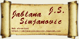 Jablana Simjanović vizit kartica